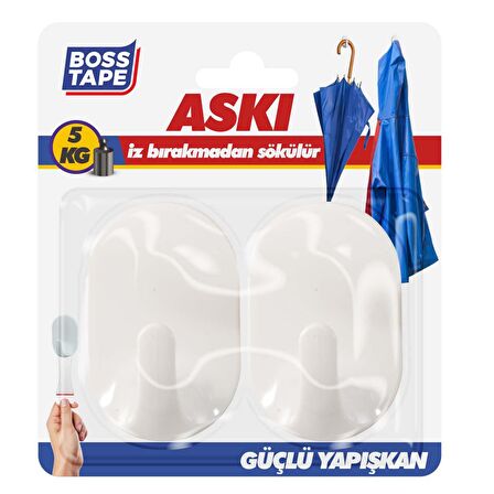 Boss Tape Plastik İz Bırakmayan İkili Büyük Boy Askı