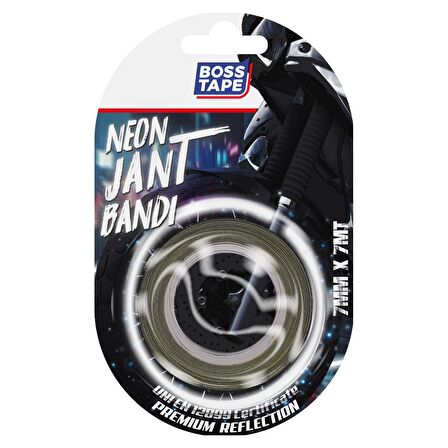 Boss Tape Beyaz Neon Jant Bandı UNI EN12899 Sertifikalı