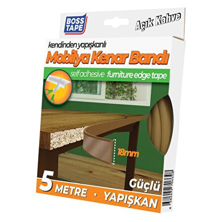 Boss Tape Yapışkanlı Açık Kahve Masa Mobilya Kenar Bandı