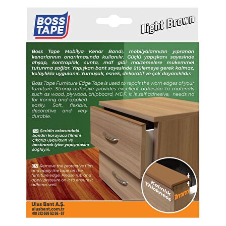 Boss Tape Yapışkanlı Açık Kahve Masa Mobilya Kenar Bandı