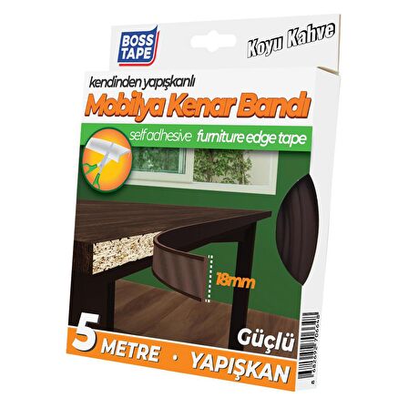 Boss Tape Yapışkanlı Koyu Kahve Masa Mobilya Kenar Bandı