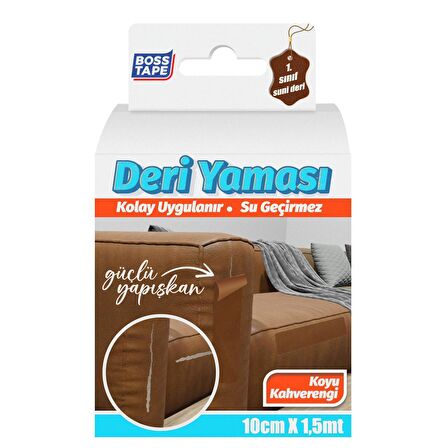 Boss Tape Yapışkanlı Deri Yaması Koyu Kahve En:10cm Boy:1,5