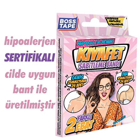 Boss Tape 2 Ebatlı Kıyafet Sabitleme Dekolte Kapama Bandı