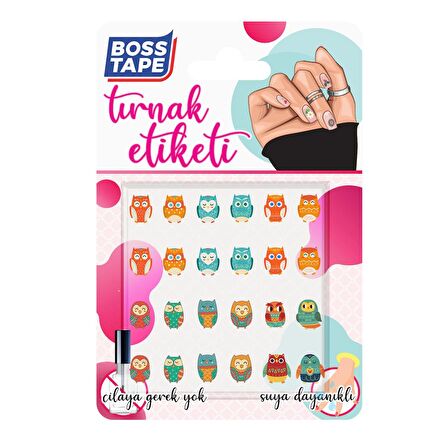 Yapışkanlı Tırnak Etiketi Sticker Tırnak Süsleme Nail Art Tattoo Dövmesi Baykuş