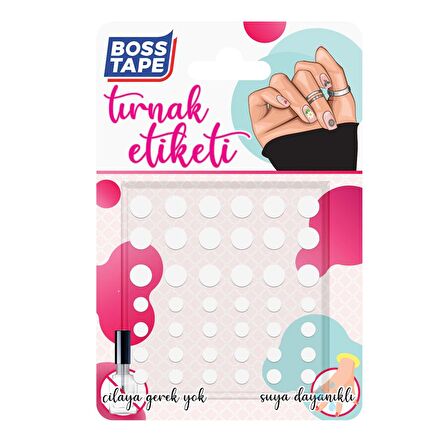 Yapışkanlı Tırnak Etiketi Sticker Tırnak Süsleme Nail Art Tattoo Dövmesi Puantiye Beyaz