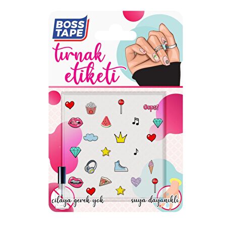 Yapışkanlı Tırnak Etiketi Sticker Tırnak Süsleme Nail Art Tattoo Dövmesi