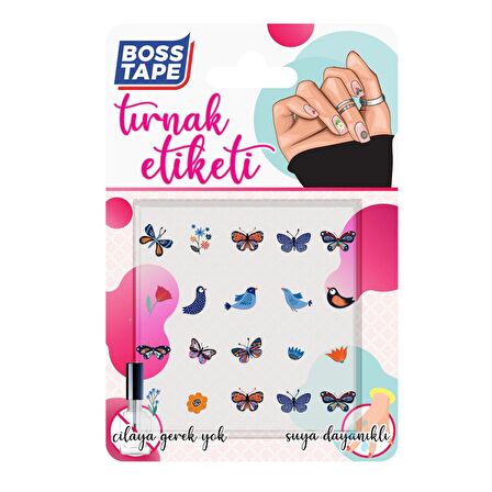 Yapışkanlı Tırnak Etiketi Sticker Tırnak Süsleme Nail Art Tattoo Dövmesi Kelebek