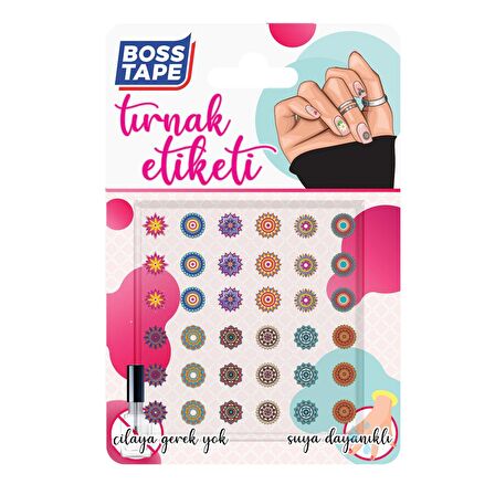 Yapışkanlı Tırnak Etiketi Sticker Tırnak Süsleme Nail Art Tattoo Dövmesi Mandala