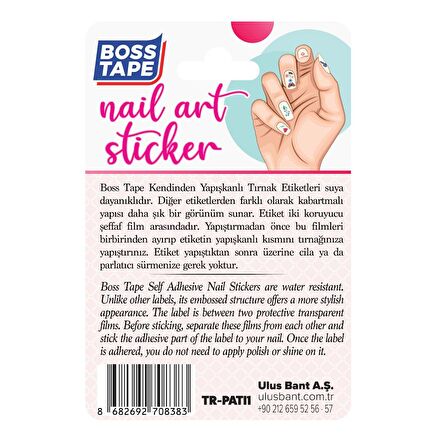 Yapışkanlı Tırnak Etiketi Sticker Tırnak Süsleme Nail Art Tattoo Dövmesi Pati