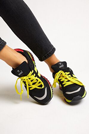 Tonny Black Siyah Sarı Unisex Spor Ayakkabı Tb282  Siyah Sarı-39