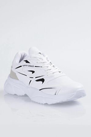 Tonny Black Unisex Beyaz Faylon Taban Spor Ayakkabı Tbb013