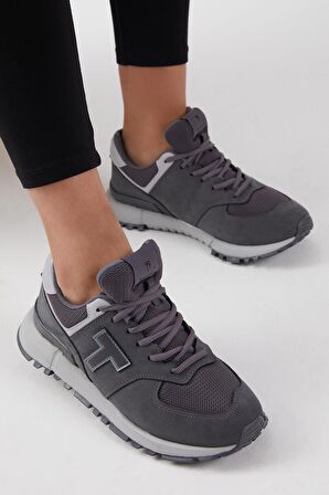 Tonny Black Unisex Füme Kaymaz Eva Taban Bağcıklı Sneaker