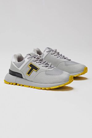 Tonny Black Unisex Gri Kaymaz Eva Taban Bağcıklı Sneaker