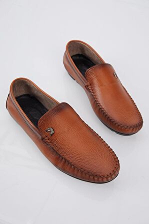 Tonny Black Erkek Taba Rahat Kalıp Hakiki Deri Loafer