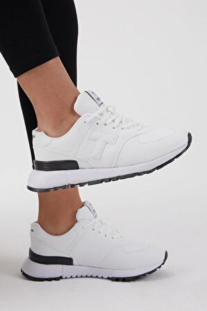 Tonny Black Unisex Beyaz Kaymaz Eva Taban Bağcıklı Sneaker