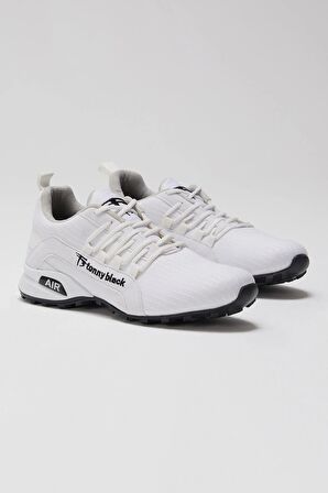 Tonny Black Erkek Beyaz Rahat Kalıp Termo Taban Bağcıklı Sneaker