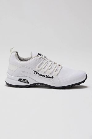 Tonny Black Erkek Beyaz Rahat Kalıp Termo Taban Bağcıklı Sneaker