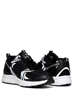 Tonny Black Unisex Siyah Faylon Taban Bağcıklı Spor Ayakkabı
