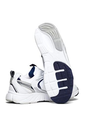 Tonny Black Unisex Beyaz Lacivert Faylon Taban Bağcıklı Spor Ayakkabı