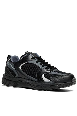 Tonny Black Unisex Siyah Füme Faylon Taban Bağcıklı Spor Ayakkabı