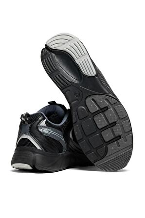 Tonny Black Unisex Siyah Füme Faylon Taban Bağcıklı Spor Ayakkabı