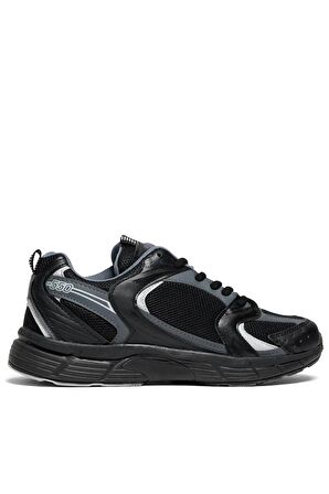 Tonny Black Unisex Siyah Füme Faylon Taban Bağcıklı Spor Ayakkabı