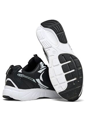 Tonny Black Unisex Siyah Cilt Faylon Taban Bağcıklı Spor Ayakkabı