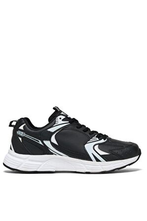 Tonny Black Unisex Siyah Cilt Faylon Taban Bağcıklı Spor Ayakkabı