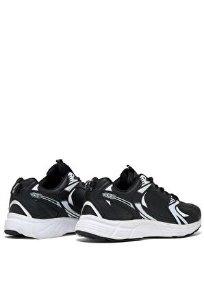 Tonny Black Unisex Siyah Cilt Faylon Taban Bağcıklı Spor Ayakkabı