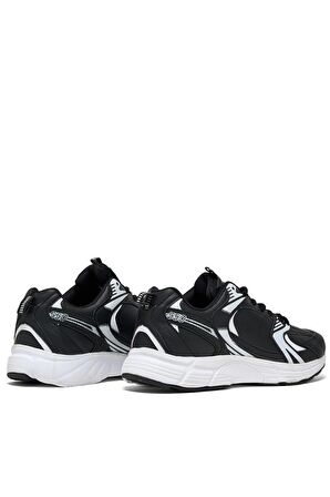Tonny Black Unisex Siyah Cilt Faylon Taban Bağcıklı Spor Ayakkabı
