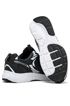 Tonny Black Unisex Siyah Cilt Faylon Taban Bağcıklı Spor Ayakkabı
