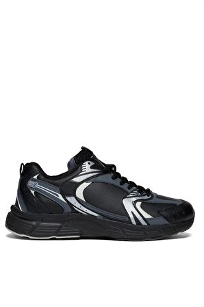 Tonny Black Unisex Siyah Füme Cilt Faylon Taban Bağcıklı Spor Ayakkabı