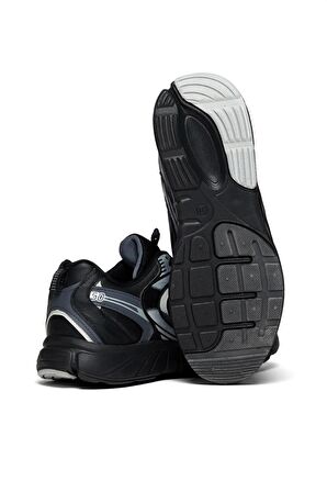 Tonny Black Unisex Siyah Füme Cilt Faylon Taban Bağcıklı Spor Ayakkabı