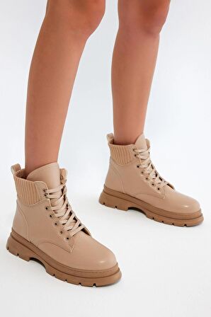 Tonny Black Kadın Nude Cilt Tonny Black Rahat Kalıp Bağcıklı Kadın Bot