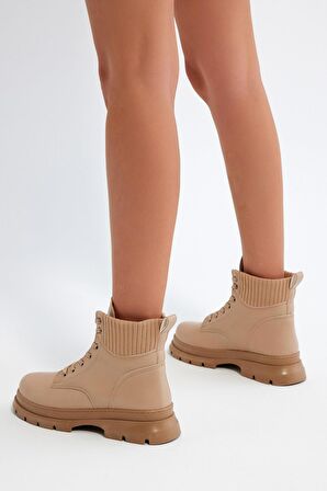 Tonny Black Kadın Nude Cilt Tonny Black Rahat Kalıp Bağcıklı Kadın Bot