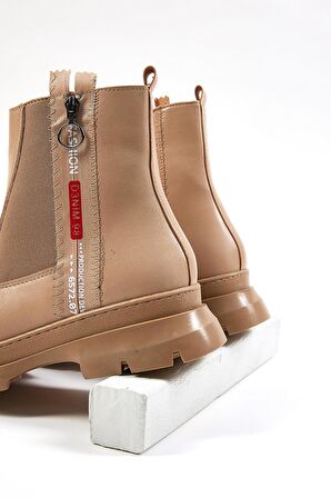 Tonny Black Kadın Nude Cilt Tonny Black Fermuarlı Detaylı Bot