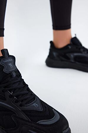 Tonny Black Unisex Siyah Füme Faylon Taban Rahat Kalıp Unisex Ayakkabı
