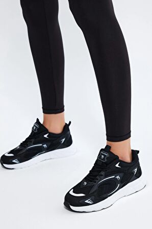 Tonny Black Unisex Siyah Beyaz Faylon Taban Rahat Kalıp Unisex Ayakkabı