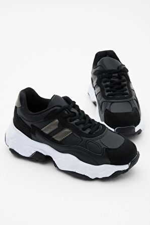 Tonny Black Kadın Siyah Cilt Spor Ayakkabı Tb246