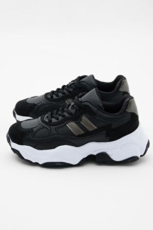 Tonny Black Kadın Siyah Cilt Spor Ayakkabı Tb246