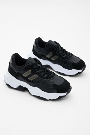 Tonny Black Kadın Siyah Cilt Spor Ayakkabı Tb246