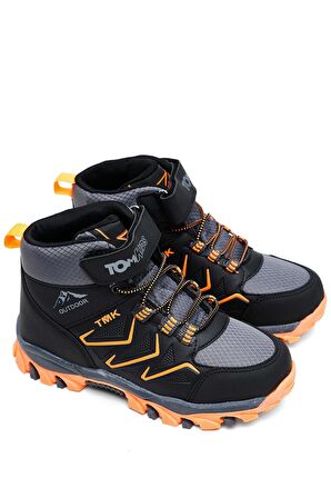 Tonny Black Çocuk Unisex Füme Oranj Rahat Kalıp Renkli Taban Bot