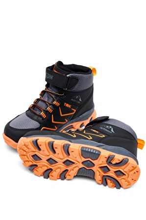 Tonny Black Çocuk Unisex Füme Oranj Rahat Kalıp Renkli Taban Bot