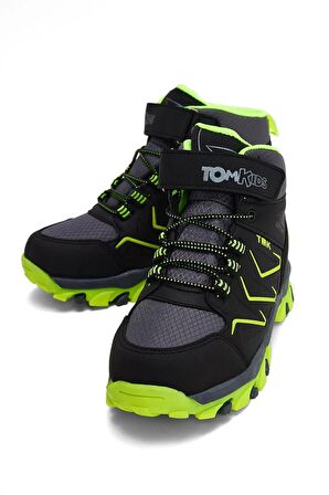 Tonny Black Çocuk Unisex Füme Sarı Rahat Kalıp Renkli Taban Bot