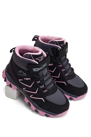 Tonny Black Çocuk Unisex Füme Pembe Rahat Kalıp Renkli Taban Bot