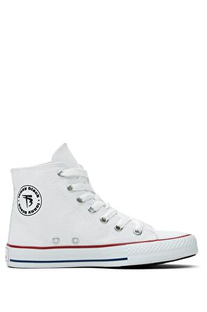 Tonny Black Çocuk Unisex Beyaz Rahat Kalıp Bağcıklı Uzun Spor Ayakkabı