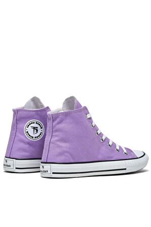 Tonny Black Çocuk Unisex Lila Rahat Kalıp Bağcıklı Uzun Spor Ayakkabı