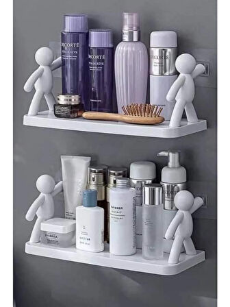 Baysa Siyah Rambo Süper Yapışkanlı Raf (Banyo ve Mutfak Raf) 14X34CM