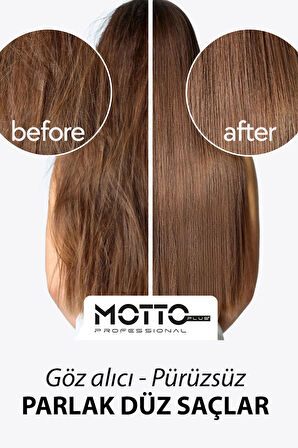 Motto Plus Professional Düzleştirici Köpük Keratin Botox ve Tuzsuz Şampuan 2'li Saç Bakım Seti