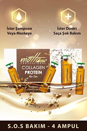 Motto Plus Multivitamin Collagen - Protein Acil Kurtarma Saç Bakım Kürü 4x10ml 4 Ampul